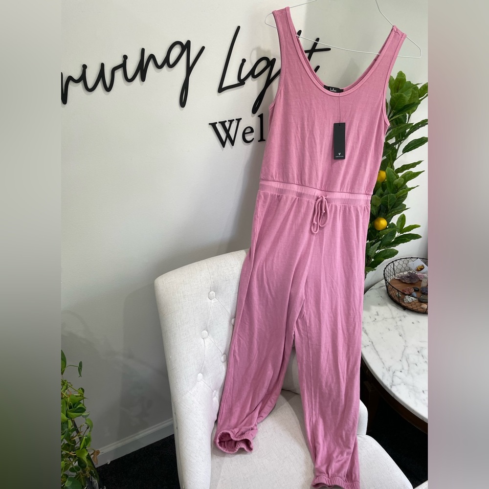 NWT Sleeveless Casual Drawstring Rose Jumpsuit